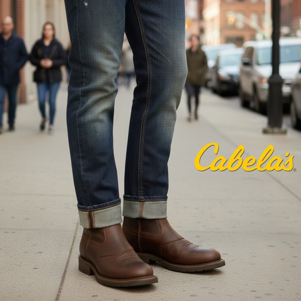 Cabela’s Men’s 11” Pinedale Brown Leather Pull Up Western Work Boots